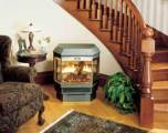 free standing gas stove fireplace.